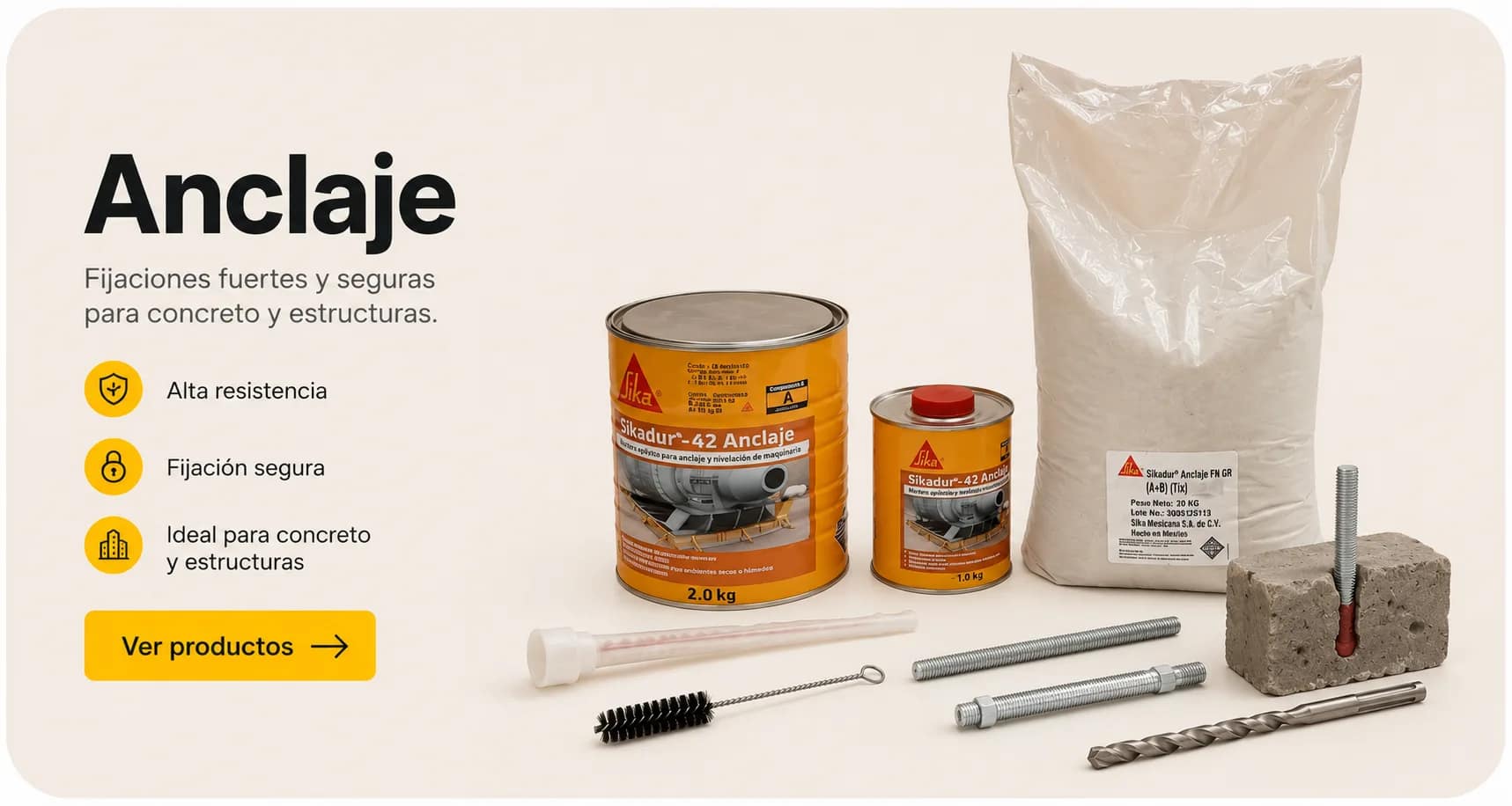 Solución Sika para anclajes y fijaciones